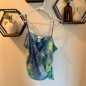 Ariella Blue and Green Tie-Dye Camisole